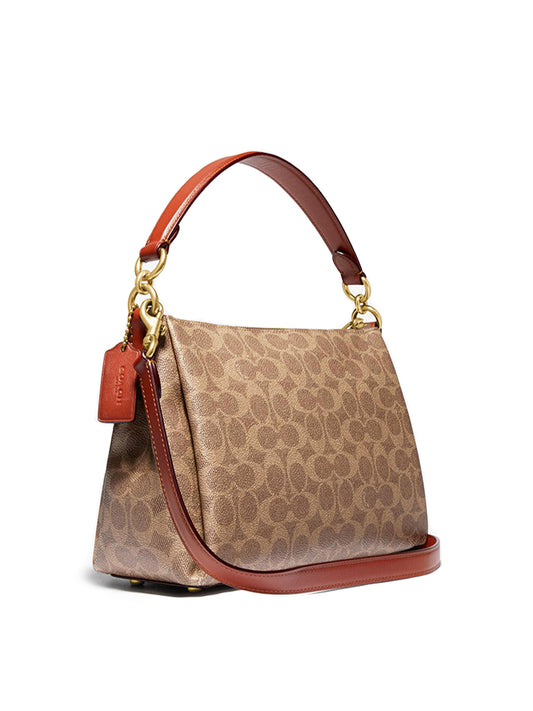 Coach 93847 Shay Crossbody In Signature Canvas Tan Rust