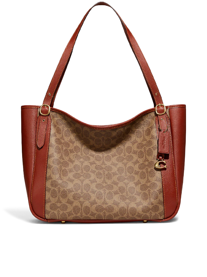 Coach Alana Tote In Signature Canvas Bag Tan Rust