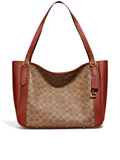Coach Alana Tote In Signature Canvas Bag Tan Rust
