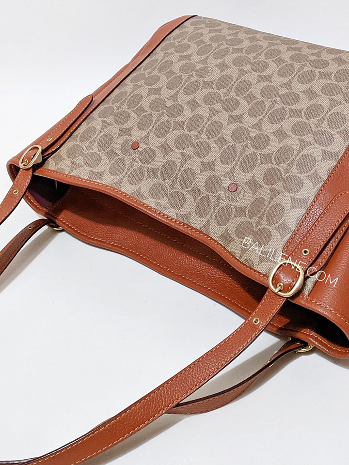 Coach Alana Tote In Signature Canvas Bag Tan Rust