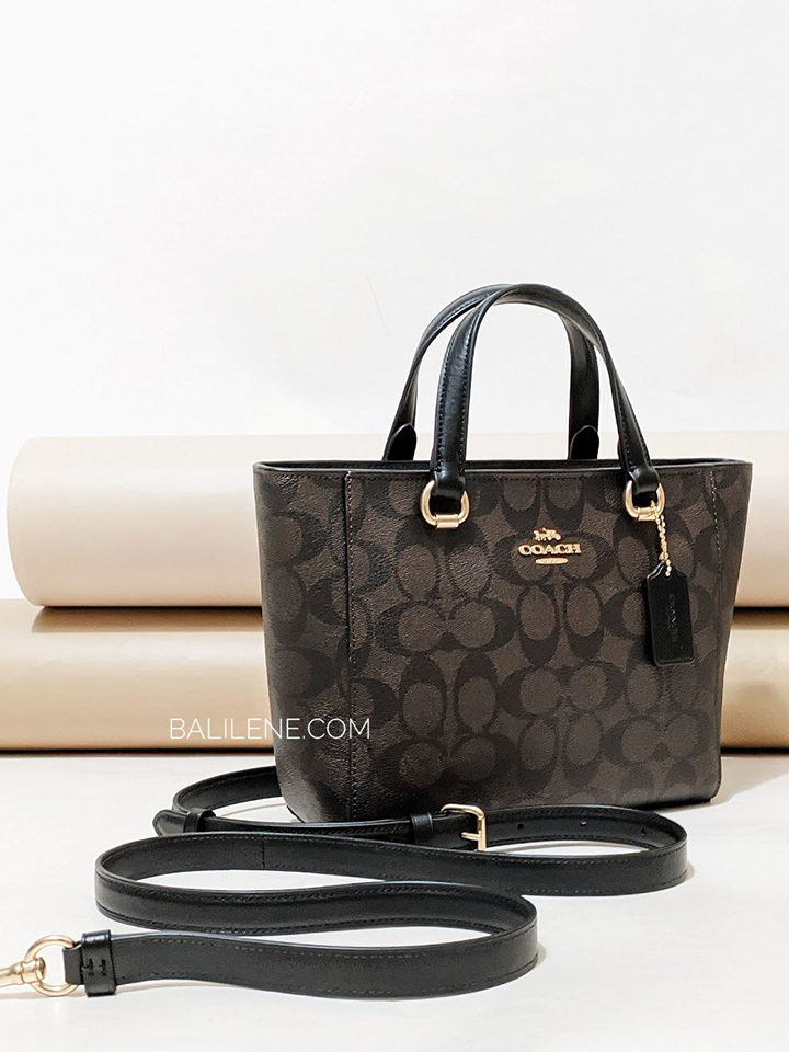 Coach-Alice-Satchel-In-Signature-Canvas-Brown-Black-Balilene-detail-depan