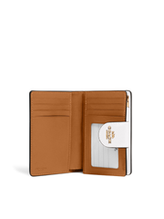 Coach Medium Corner Zip Wallet In Signature Canvas Glacier White