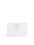 Coach Medium Corner Zip Wallet In Signature Canvas Glacier White