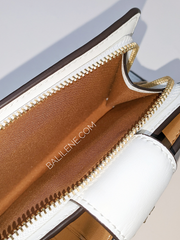 Coach Medium Corner Zip Wallet In Signature Canvas Glacier White