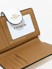 Coach Medium Corner Zip Wallet In Signature Canvas Glacier White