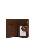 Coach Medium Corner Zip Wallet In Signature Canvas Khaki Saddle