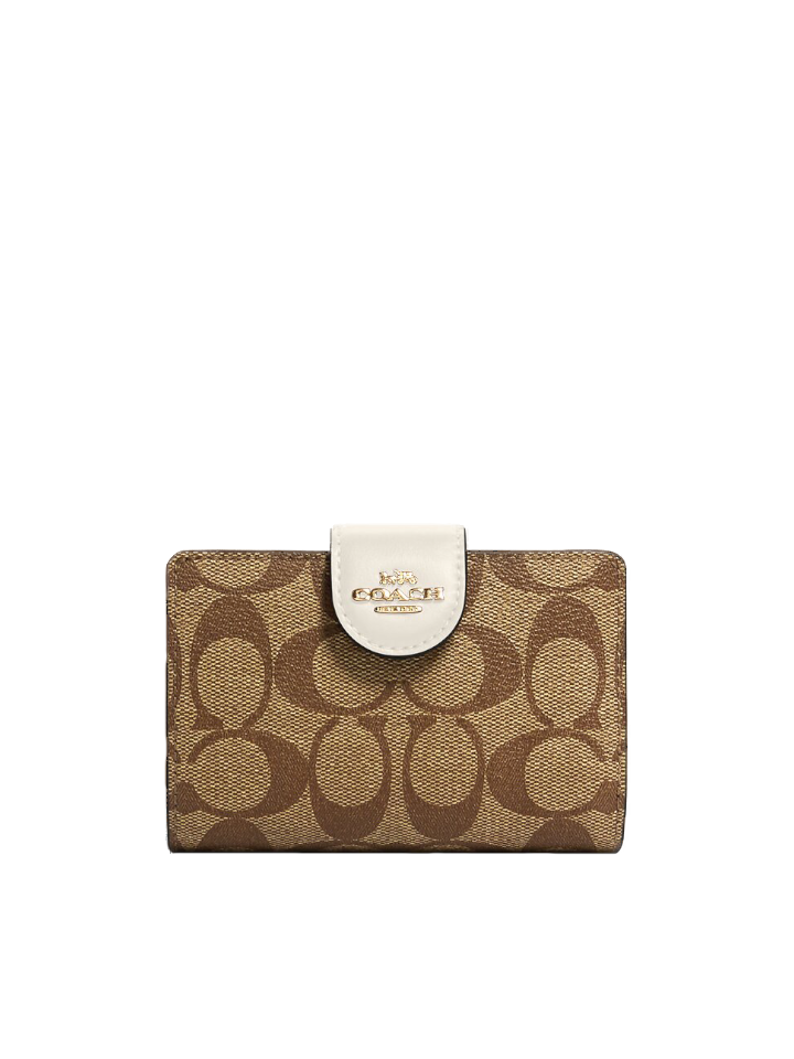 Coach Medium Corner Zip Wallet In Signature Canvas Light