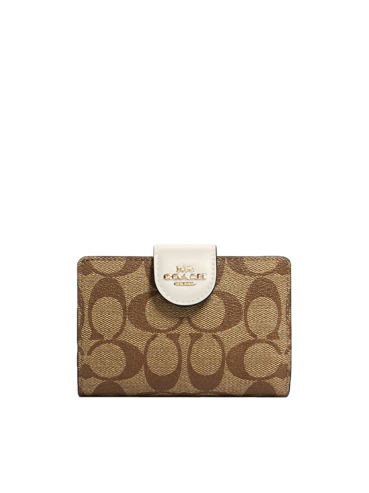 Coach Medium Corner Zip Wallet In Signature Canvas Light Khaki – Balilene