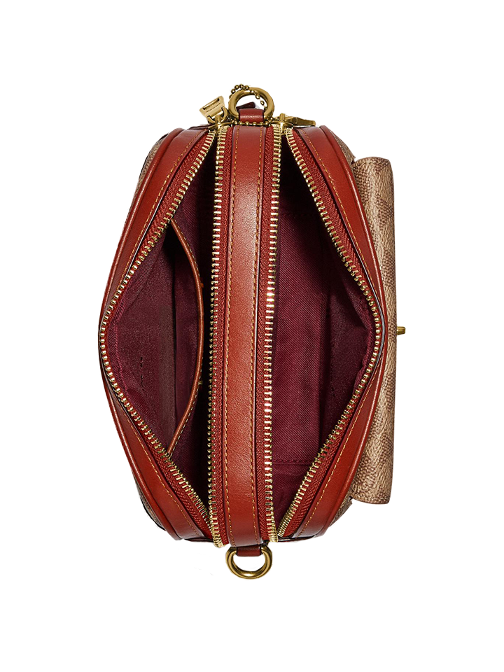 Coach C0694 Willow Camera Bag In Signature Canvas Tan Rust