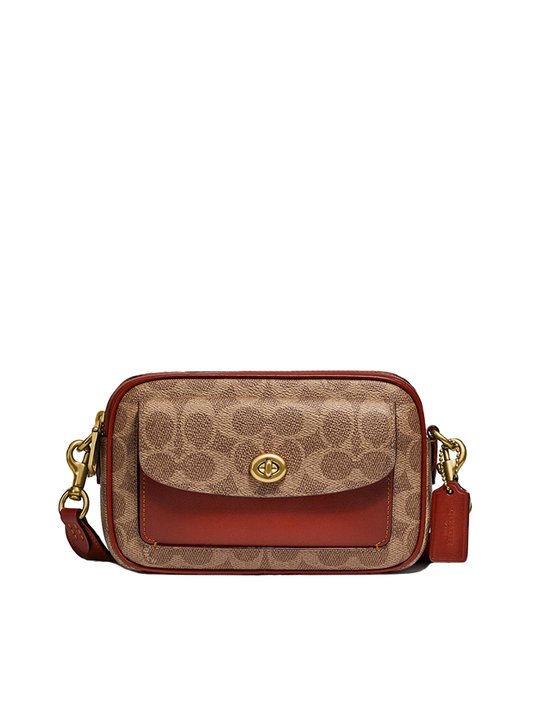 Coach C0694 Willow Camera Bag In Signature Canvas Tan Rust