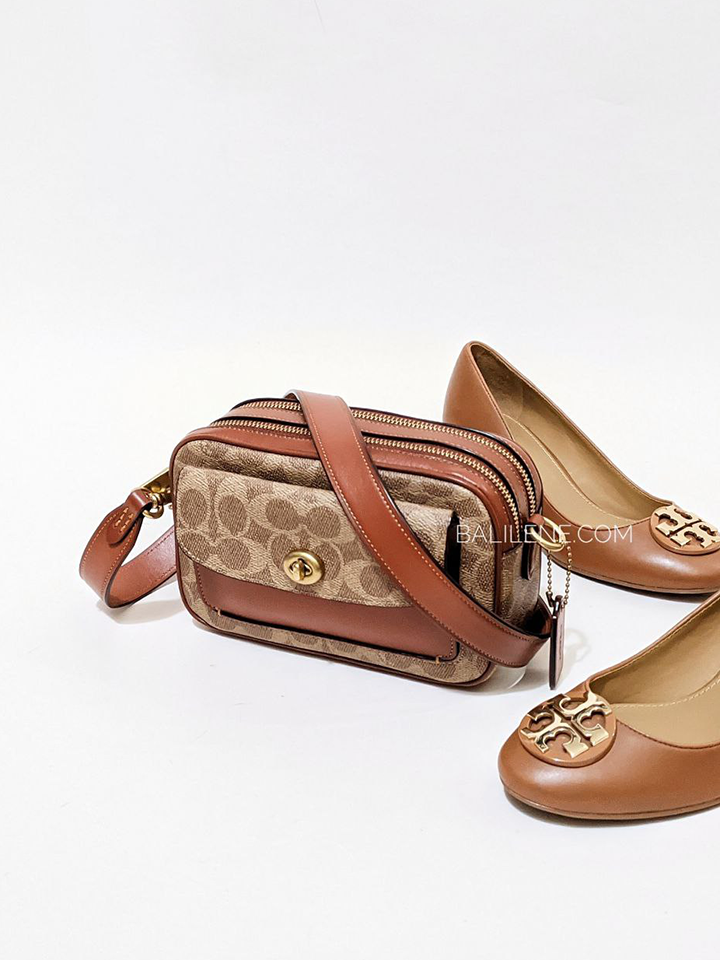 Coach C0694 Willow Camera Bag In Signature Canvas Tan Rust