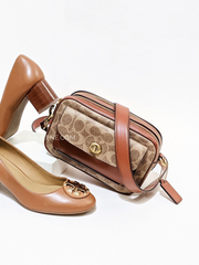 Coach C0694 Willow Camera Bag In Signature Canvas Tan Rust