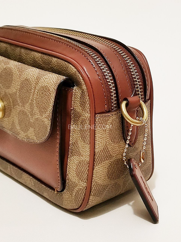 Coach C0694 Willow Camera Bag In Signature Canvas Tan Rust