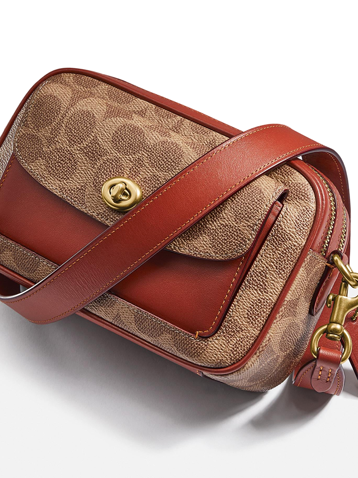 Coach C0694 Willow Camera Bag In Signature Canvas Tan Rust