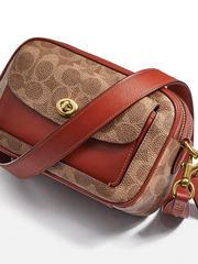Coach C0694 Willow Camera Bag In Signature Canvas Tan Rust