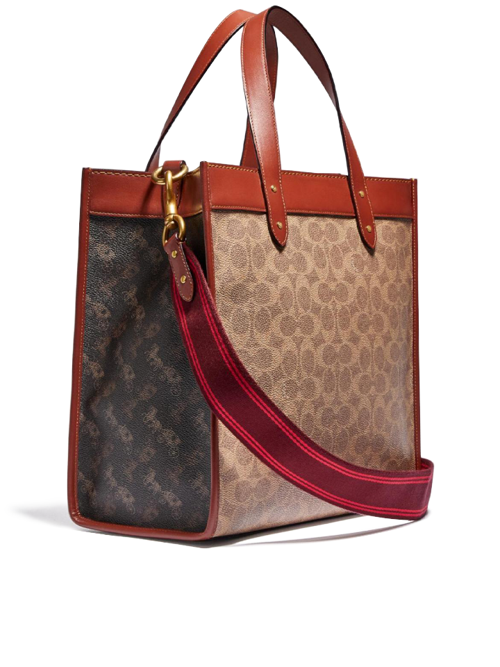Coach Field Tote In Signature Canvas With Horse And Carriage Print