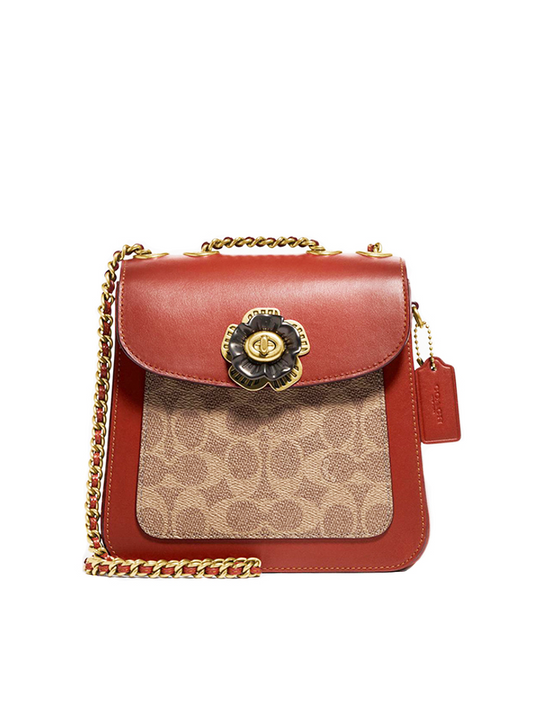 Coach C0828 Madison Convertible Backpack 18 In Signature Canvas Tan Rust