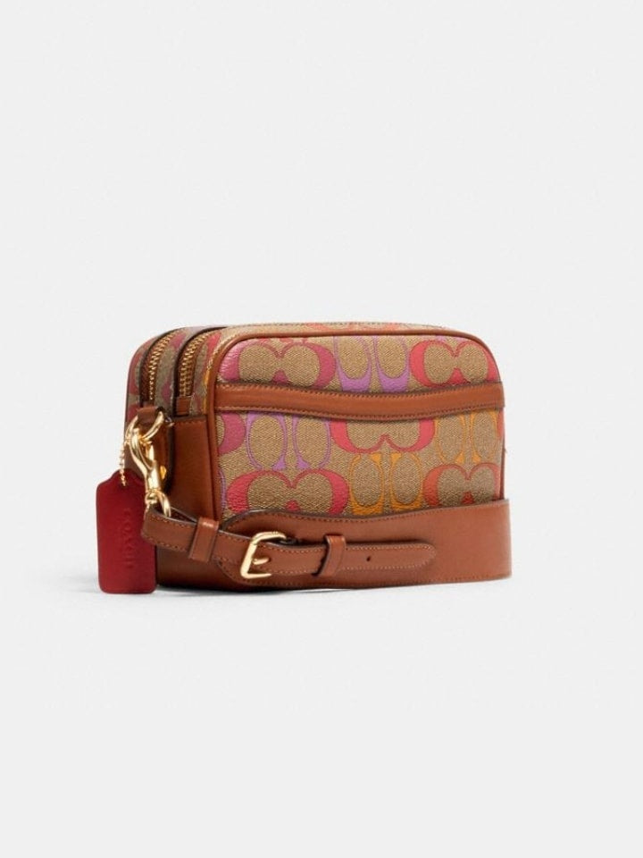 Coach C1308 Jes Crossbody 20 In Signature Rainbow Khaki Multi