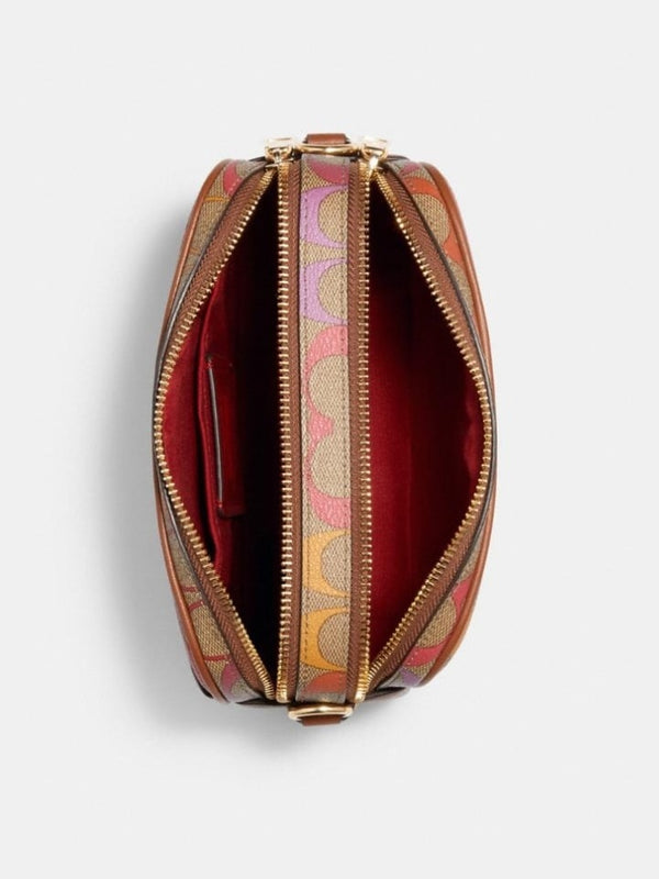 Coach C1308 Jes Crossbody 20 In Signature Rainbow Khaki Multi Balilene