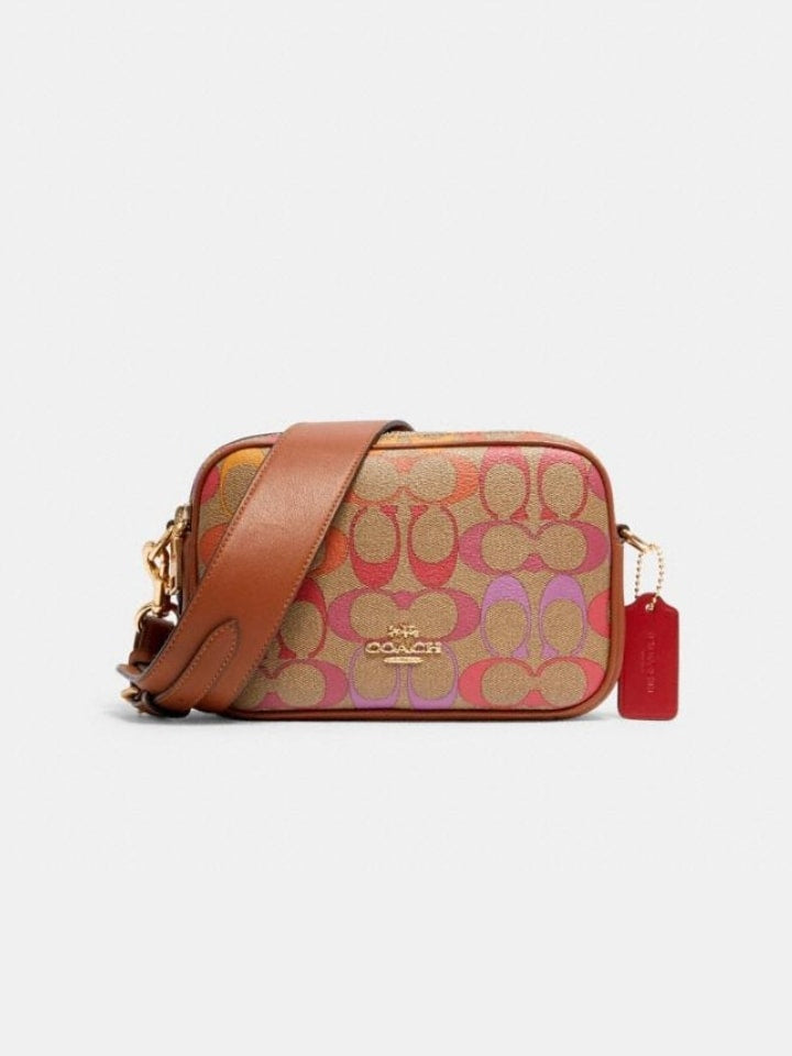 Coach C1308 Jes Crossbody 20 In Signature Rainbow Khaki Multi