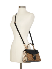gambar-Coach-C1325-Pepper-Satchel-In-Signature-Canvas-Khaki-Black-Multi-Balilene-onmodel