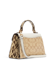 Coach Pepper Satchel In Signature Canvas Light Khaki Chalk Multi