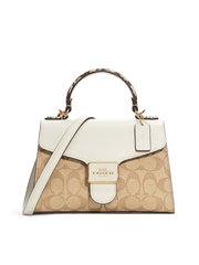 Coach Pepper Satchel In Signature Canvas Light Khaki Chalk Multi