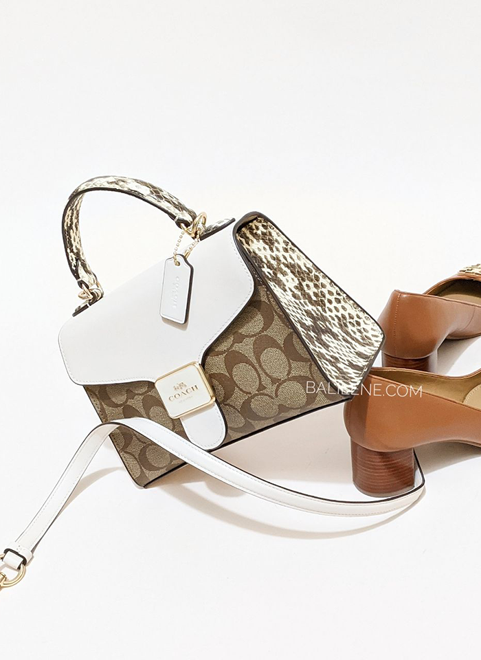 Coach Pepper Satchel In Signature Canvas Light Khaki Chalk Multi