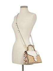 Coach Pepper Satchel In Signature Canvas Light Khaki Chalk Multi