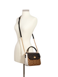 Coach C1563 Marlie Top Handle Satchel In Blocked Signature Canvas Brown Multi