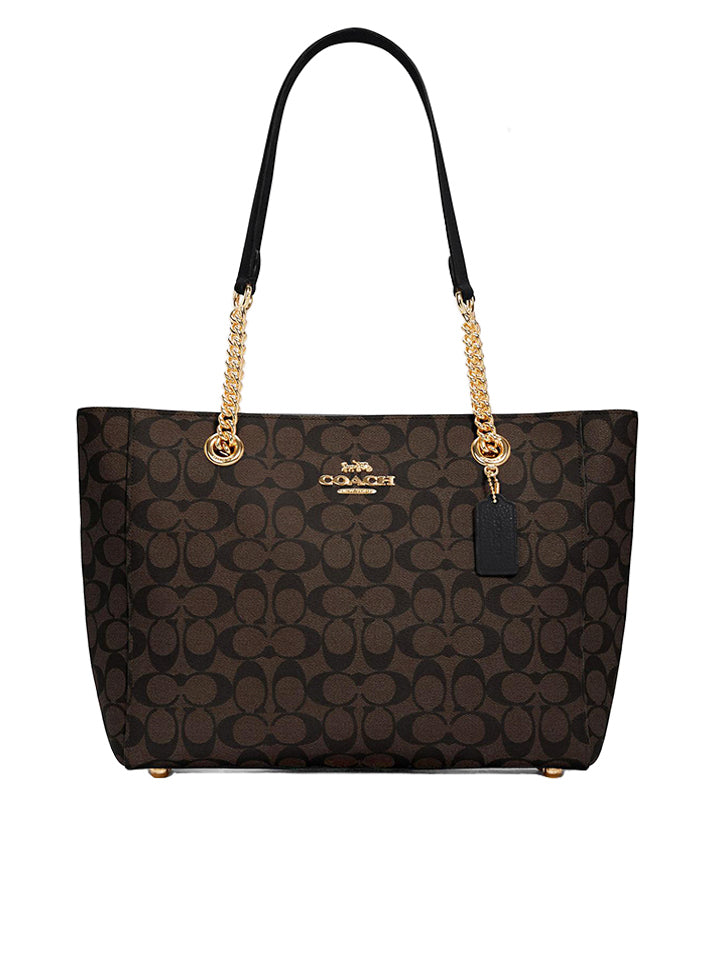 Coach C1565 Marlie Tote In Signature Canvas Brown Black