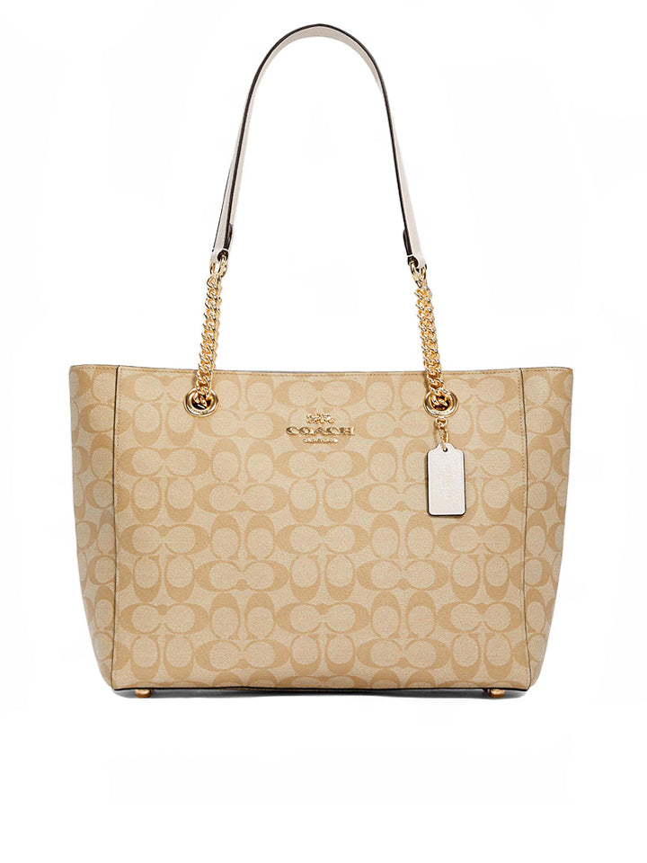 Coach C1565 Marlie Tote In Signature Canvas Light Khaki