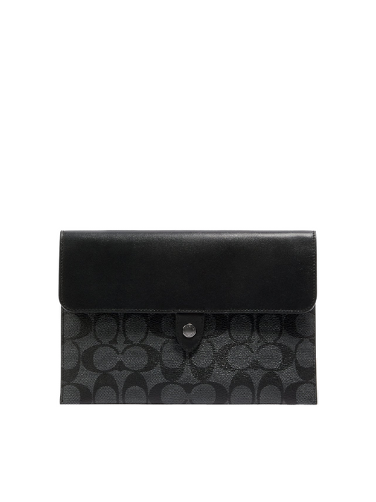    Coach-C2024-Mini-Tablet-Sleeve-In-Signature-Canvas-Gunmetal-Charcoal-Balilene-depan