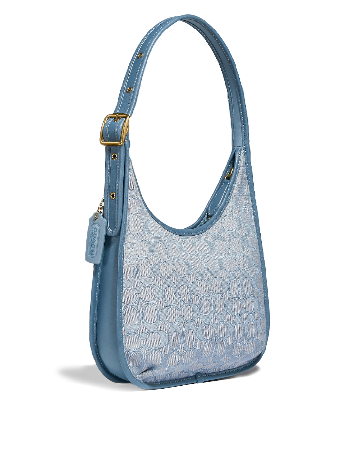 Coach C2588 Ergo Shoulder Bag In Signature Jacquard Marble Blue Azure