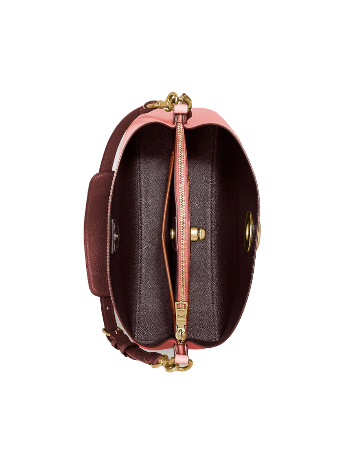 Coach C2590 Willow Shoulder Bag In Colorblock Candy Pink Multi