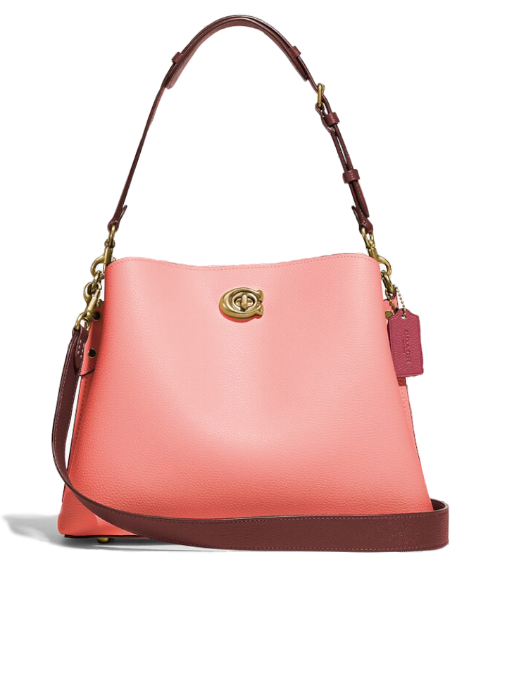 Coach C2590 Willow Shoulder Bag In Colorblock Candy Pink Multi Balilene