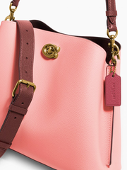 Coach C2590 Willow Shoulder Bag In Colorblock Candy Pink Multi