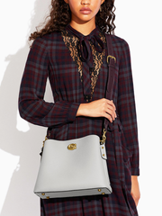 Coach C2590 Willow Shoulder Bag In Colorblock Dove Grey Multi