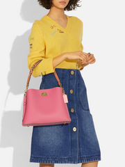 Coach C2590 Willow Shoulder Bag In Colorblock Rouge Multi