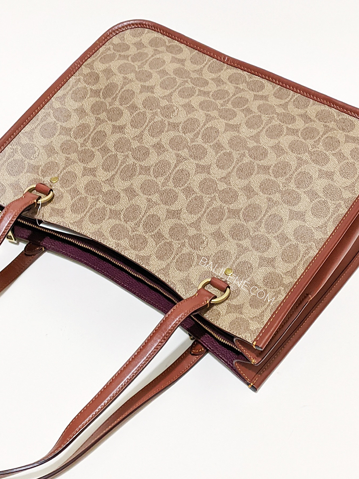 Coach-C2591-Tyler-Carryall-In-Signature-Canvas-Tan-Rust-Balilene-detail-belakanh