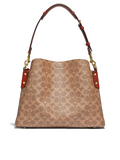 Coach C2745 Willow Shoulder Bag In Signature Canvas Tan Rust