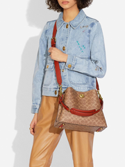 Coach C2745 Willow Shoulder Bag In Signature Canvas Tan Rust