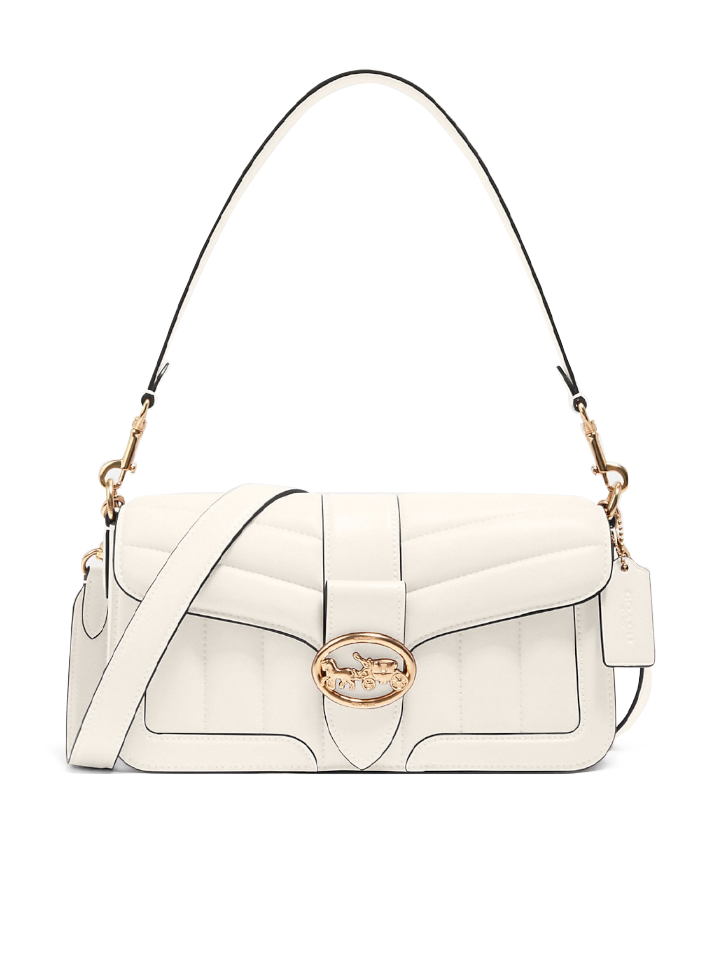 Coach C2801 Georgie Shoulder Bag With Puffy Quilting Gold/Chalk
