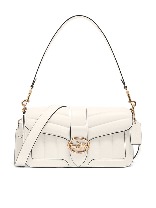 Coach C2801 Georgie Shoulder Bag With Puffy Quilting Gold/Chalk