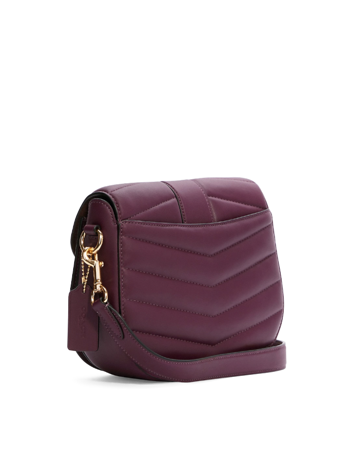 Coach C2803 Georgie Saddle Bag With Quilting Boysenberry