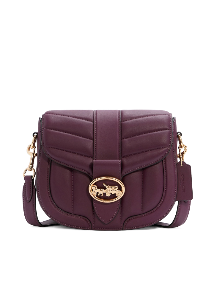 Coach C2803 Georgie Saddle Bag With Quilting Boysenberry