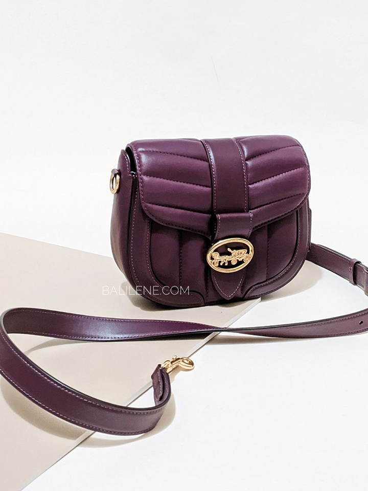 Coach C2803 Georgie Saddle Bag With Quilting Boysenberry