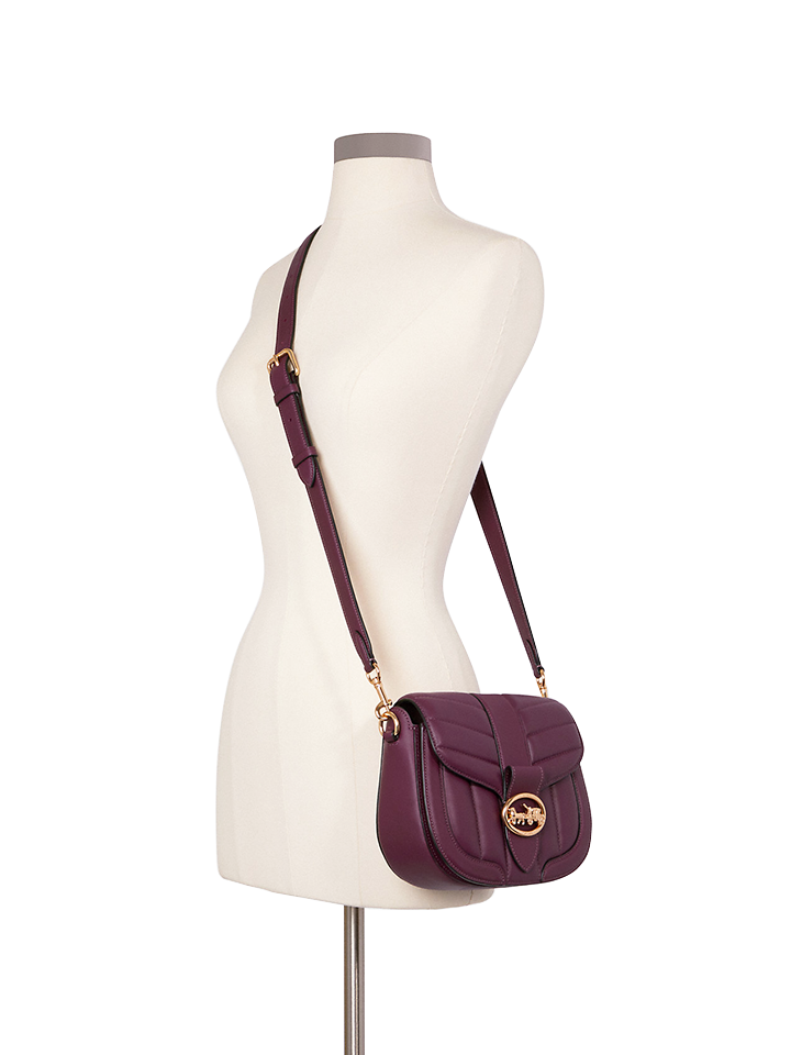 Coach C2803 Georgie Saddle Bag With Quilting Boysenberry