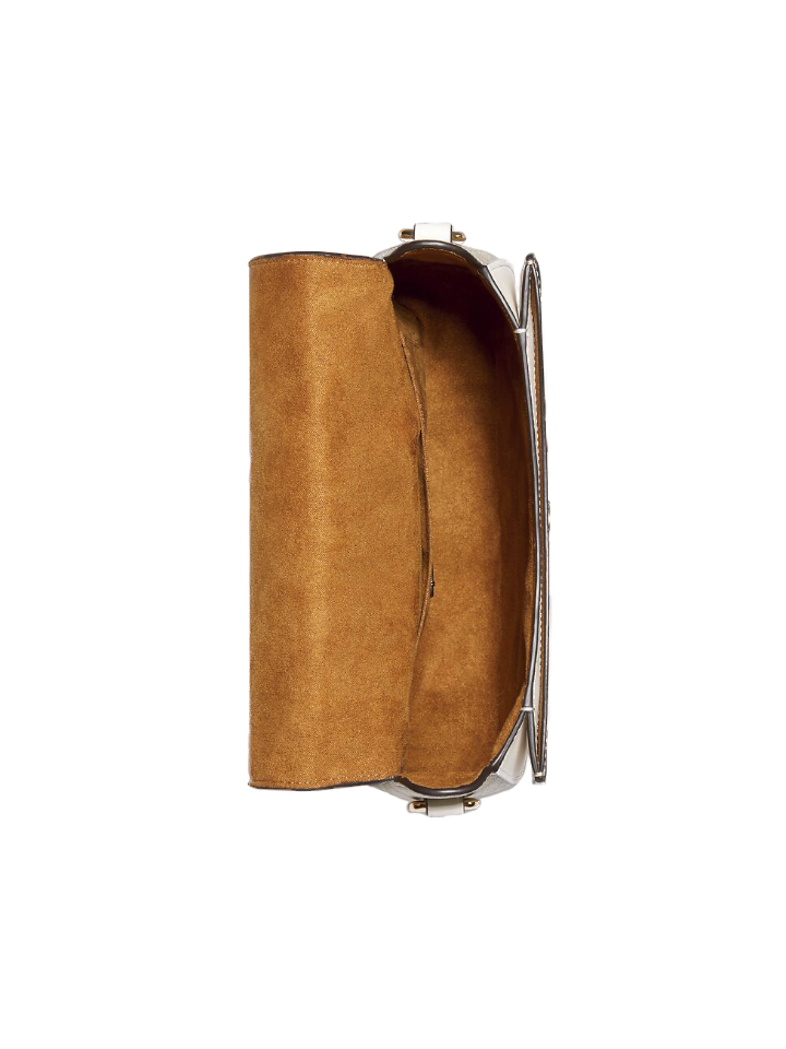 Coach C2806 Georgie Saddle Bag In Colorblok Signature Light Khaki Chalk