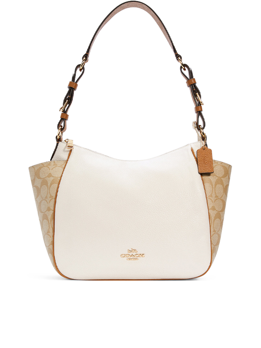 Coach C2855 Rori Shoulder Bag In Colorblock Signature Canvas Light Khaki